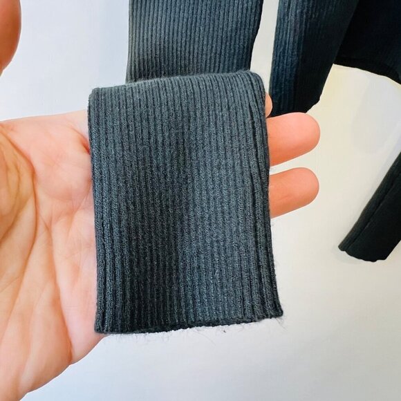 A.L.C Ribbed knit cold shoulder turtleneck sweater, Dark green, Size XS - Picture 5 of 7